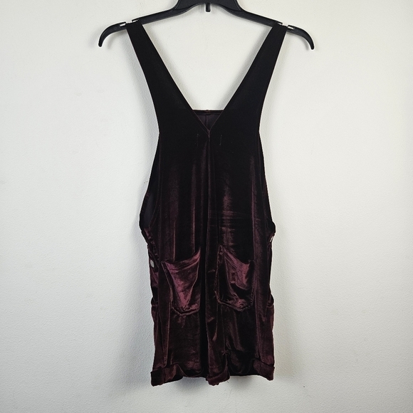 MINKPINK 'Trouble Maker' Burgundy Velvet Shortralls Festival Summer Size Small - Picture 7 of 8